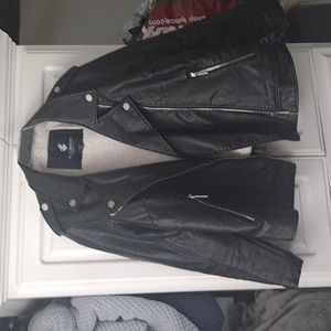 Beautiful faux leather motorcycle bomber jacket.Like new.